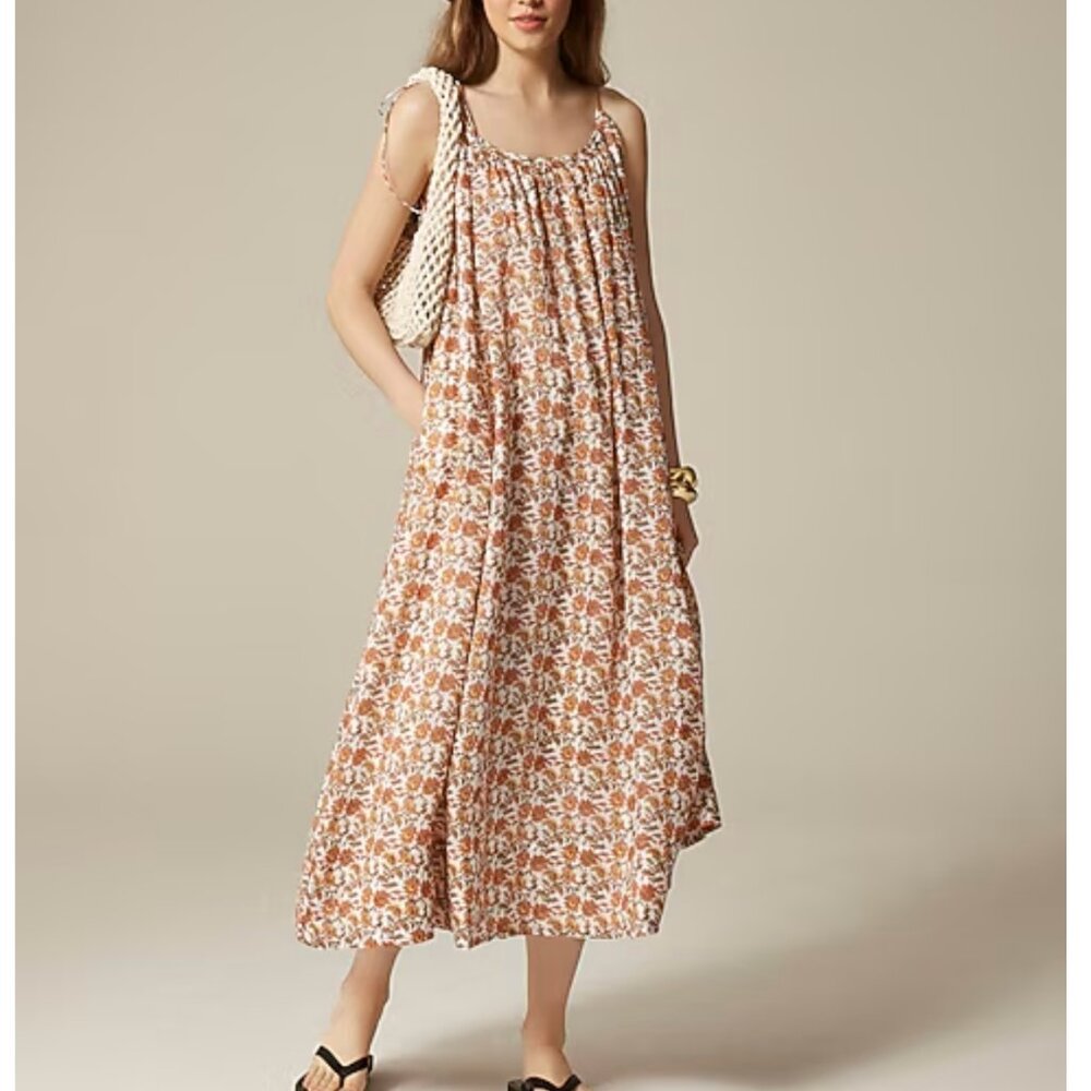 NWT J. Crew Floral Floaty tie-shoulder dress